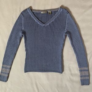💙 blue knit striped sweater